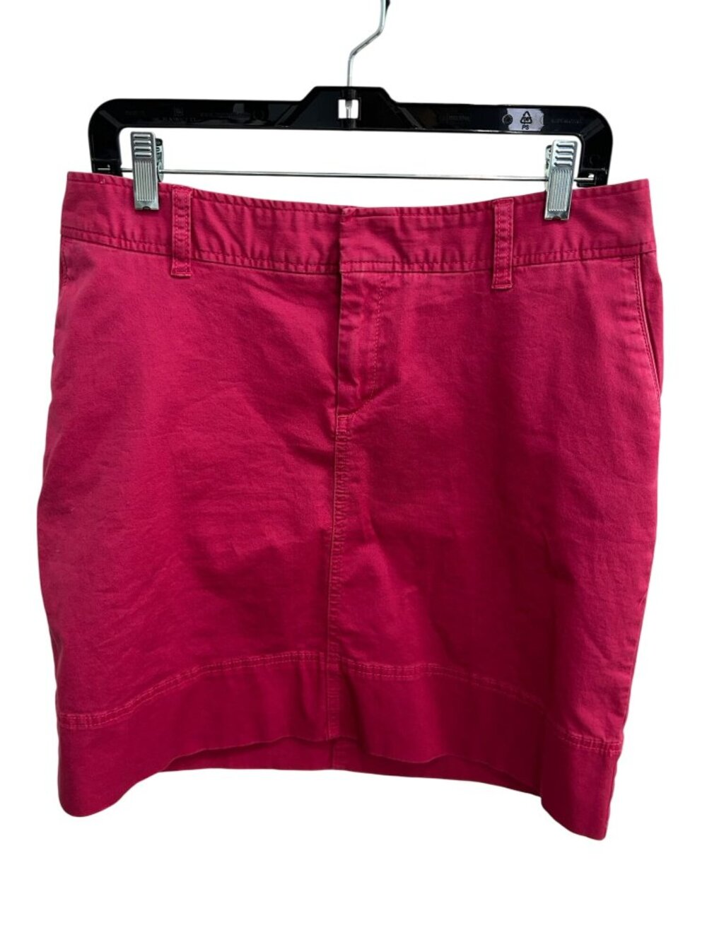 Merona 10 Red Cotton Blend Knee Length Skirt Pockets Minimalist Collegiate